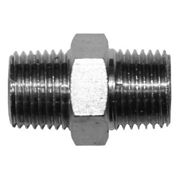 Doppelnippel 1/8"-1/8", vernickelt