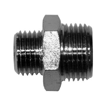 Doppelnippel 1/4"-3/8", vernickelt