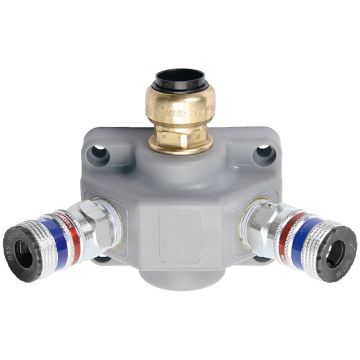 Grosse Zweifach-Endverteilerdose, grau