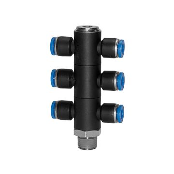 T-Mehrfachverteiler 6-fach Blaue Serie