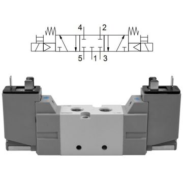 5/3-Wege-Elektromagnetventil, G 1/4"